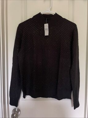 Ann Taylor Essential Embellished Mock Neck Sweater
